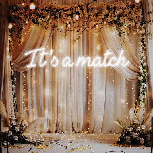 biały zimny neon ledowy na wesele its a match