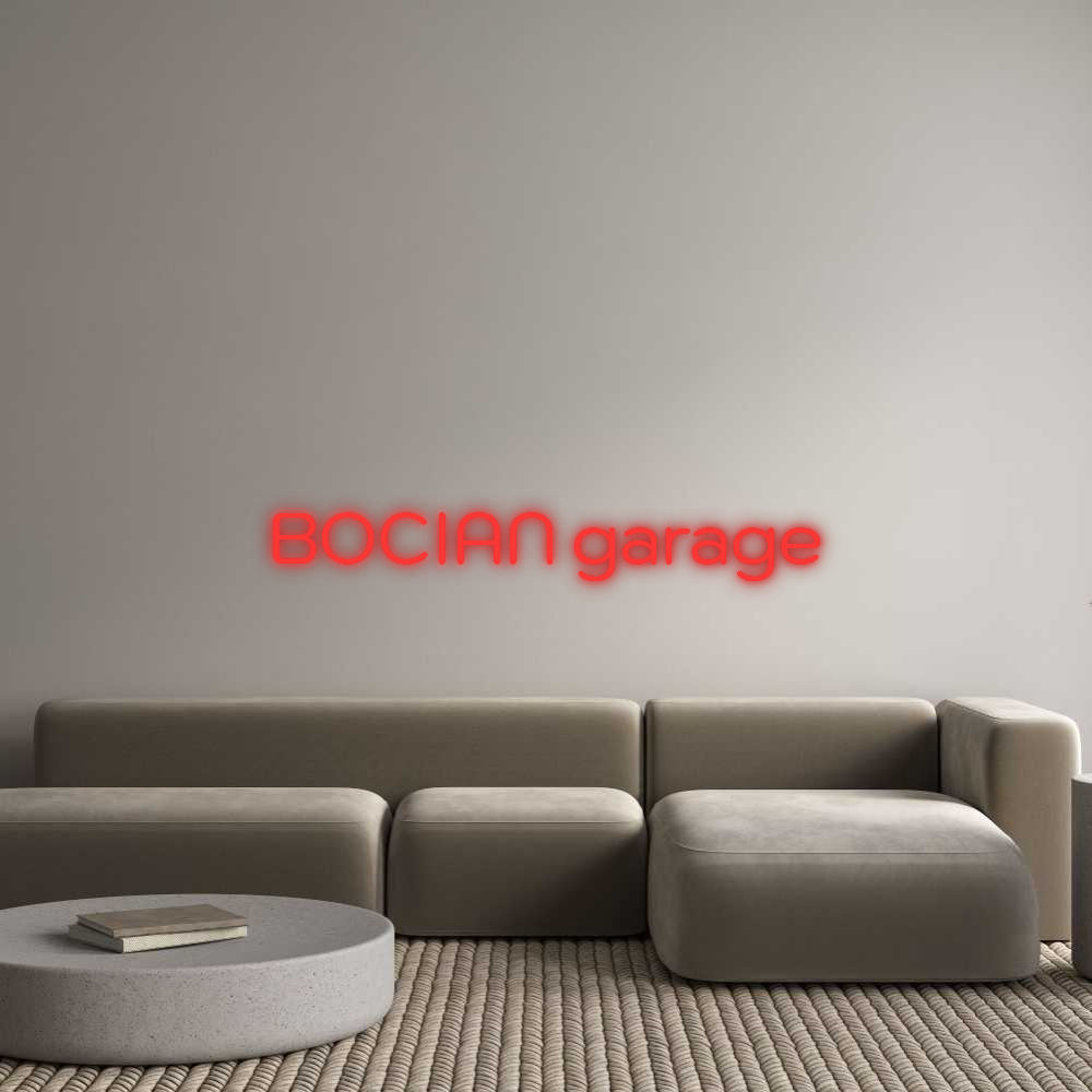 Personalizowany neon: BOCIAN garage