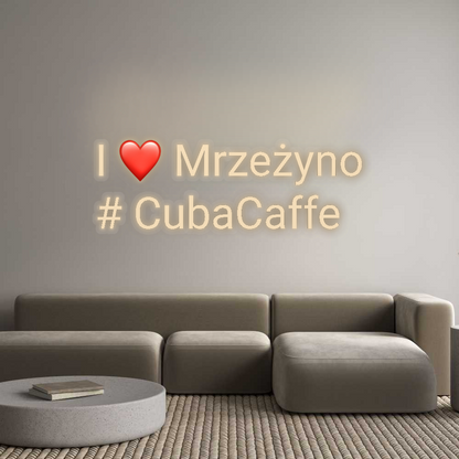 Personalisiertes Neon: Ich ❤️ Mrzeżyno …