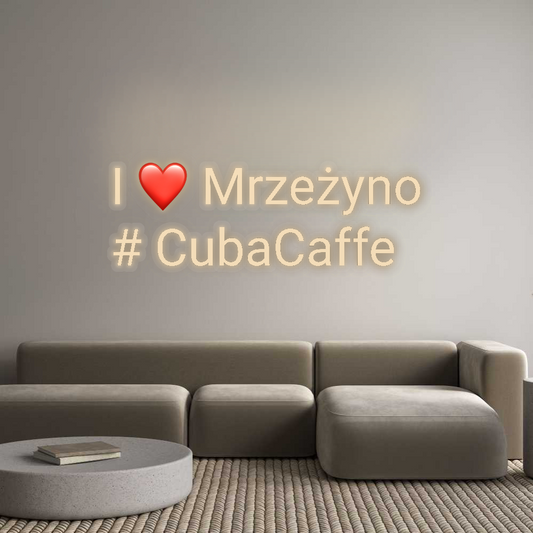Personalisiertes Neon: Ich ❤️ Mrzeżyno …