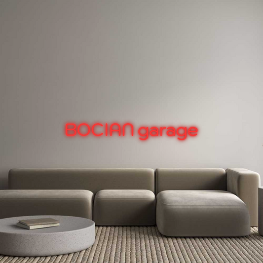 Personalizowany neon: BOCIAN garage